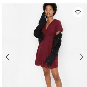 Madewell Button Front Swing Dress in Swiss Dot